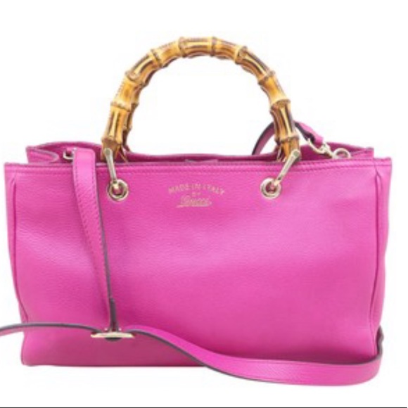 Gucci Handbags - Gucci Authentic Bamboo Fuchsia Bag